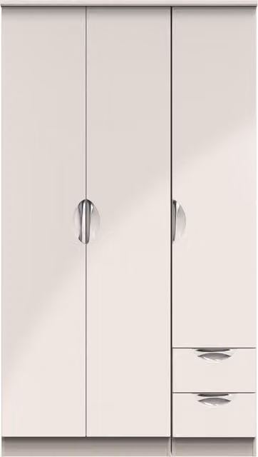 2 U Holborn Ready Assembled Tall Triple Wardrobe with Drawer in Taupe