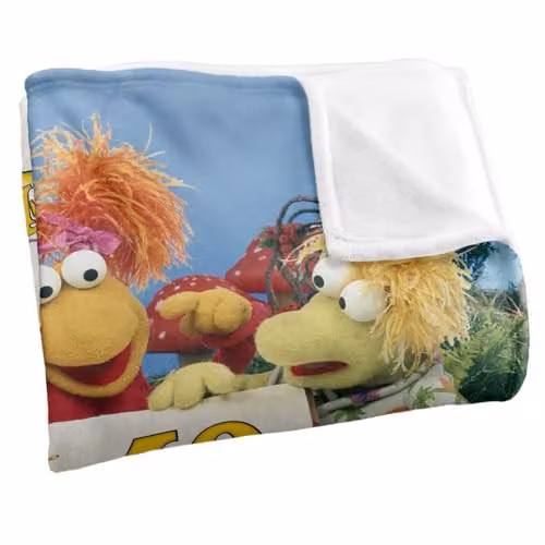 LOGOVISION Jim Henson Fraggle Rock 40th Anniversary Silky Touch Super Soft Fleece Throw Blanket, White, W/D/H: 152 x 127 cm – 2