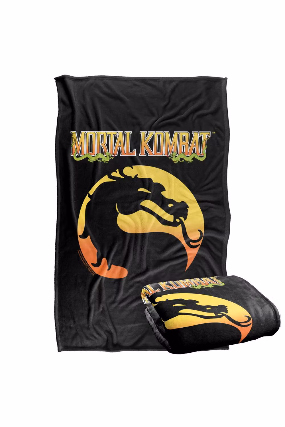 Warner Bros. Mortal Kombat Klassic Logo Silky Touch Super Soft Fluffy Throw Blanket in Black and Multicolour, Large – 2