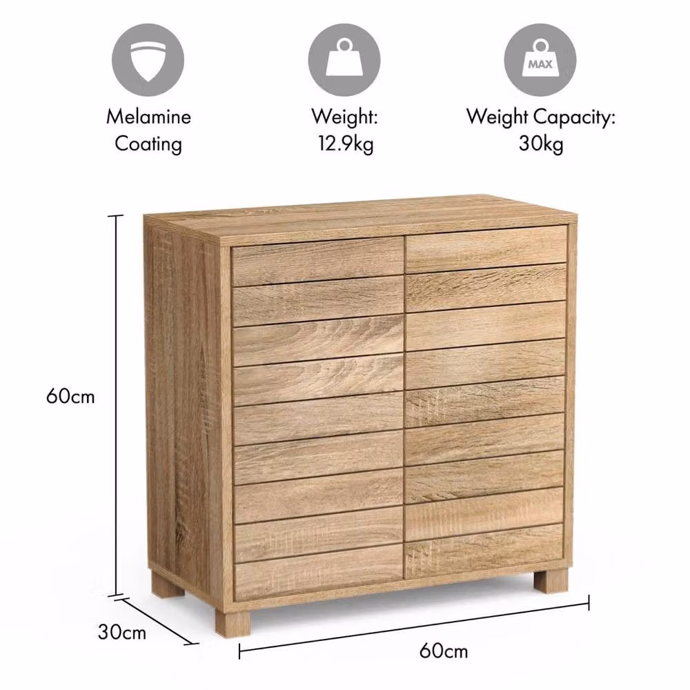 FORGEVIO Oak Wood Effect Freestanding Bathroom Storage Floor Cabinet in Beige – 2