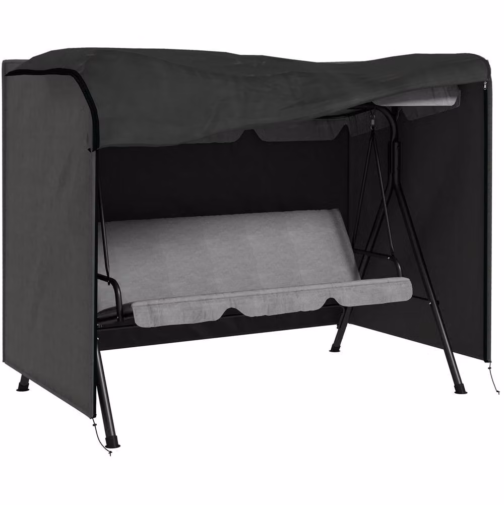 STILVORA Three-Seater Swing Chair Cover in Dark Grey Oxford Fabric, Water Repellent, 205 cm – 3