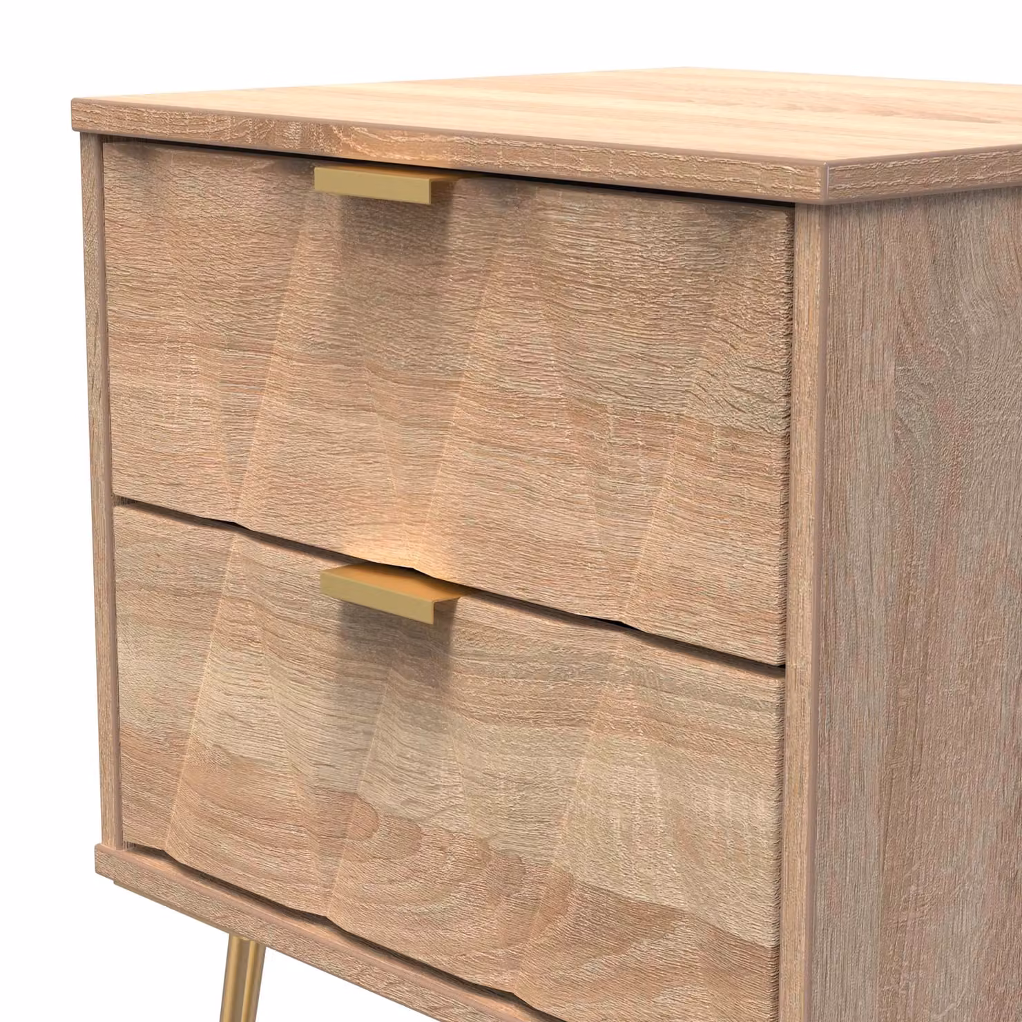Ready Assembled 2 U Dallas 2 Drawer Bedside Cabinet in Light Oak – 2