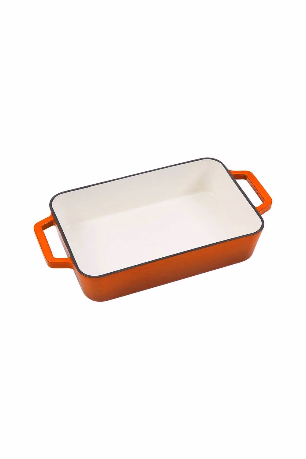 Living and Home 3.2L Enamelled Cast Iron Roasting Pan in Orange – 2