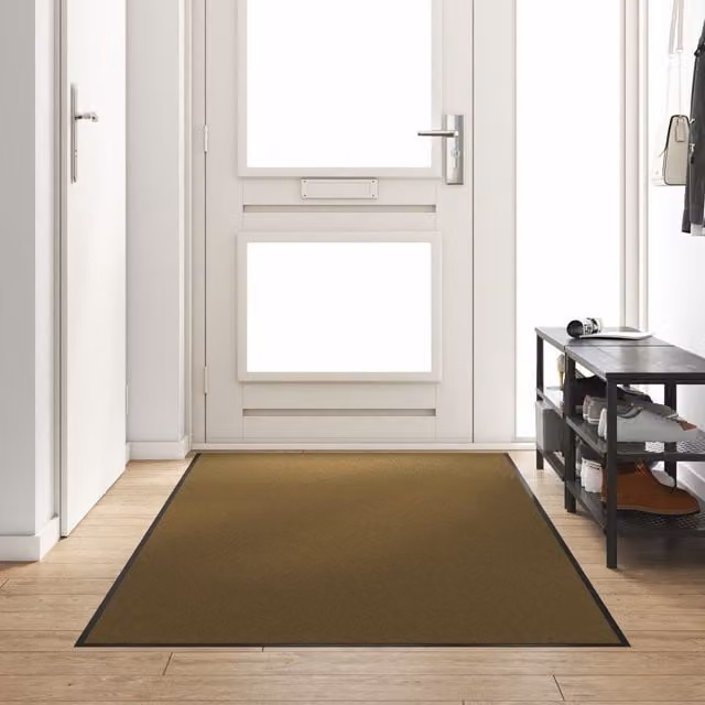 Berkfield Home Washable Brown and Black Rectangular Doormat W: 120 cm, D: 150 cm – 1