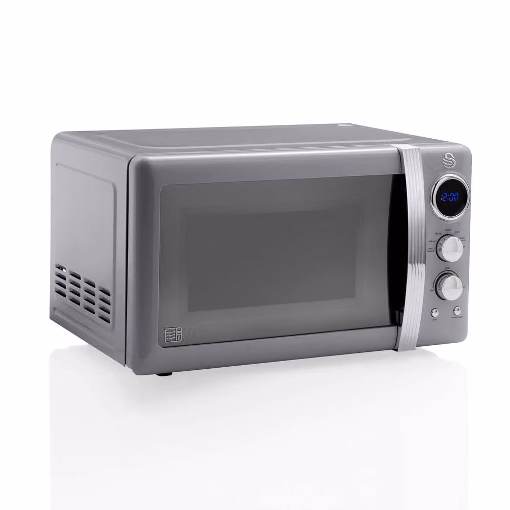 Swan 800W Digital Solo Countertop Microwave in Grey – 3