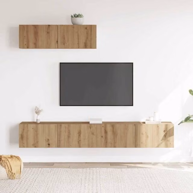 Berkfield Home Classic 3 Piece Wall-Mounted TV Cabinet Set in Brown Artisan Oak