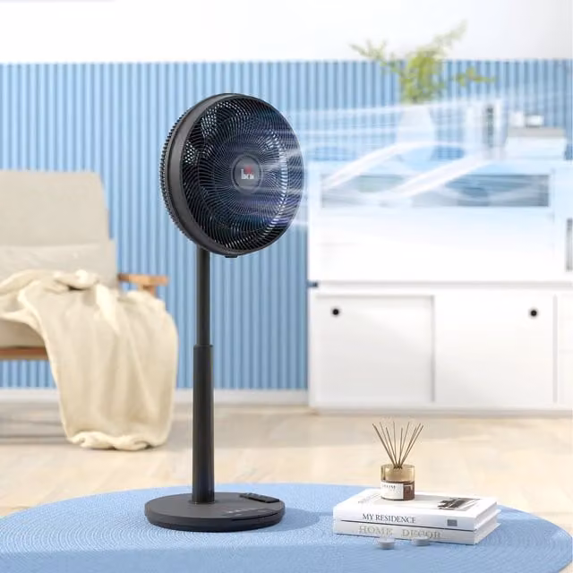 HOMCOM Quiet Pedestal Fan with Oscillation, Tilt and Remote Control in Black