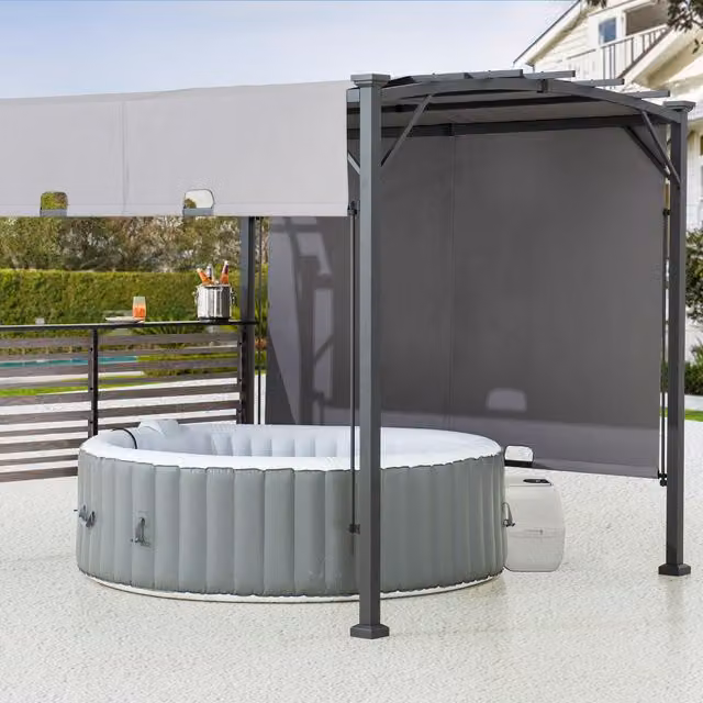 Sunjoy TITOV Fabric Jacuzzi Pergola in Grey