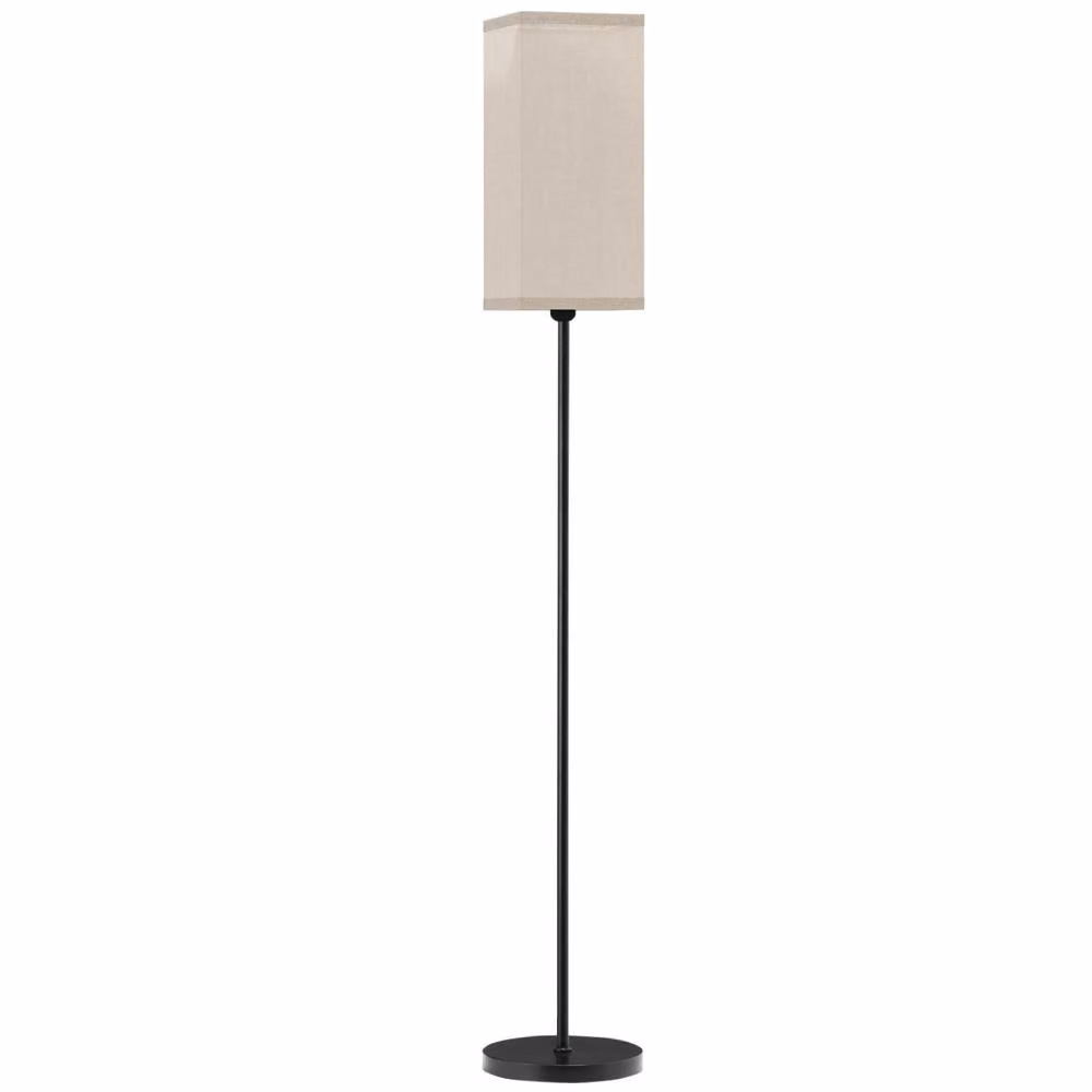 Wyld Haus Sekafi Minimalist Floor Lamp with Black Metal Frame and Beige Fabric Shade, H 161.5 cm x W 40 cm x D 20 cm – 2