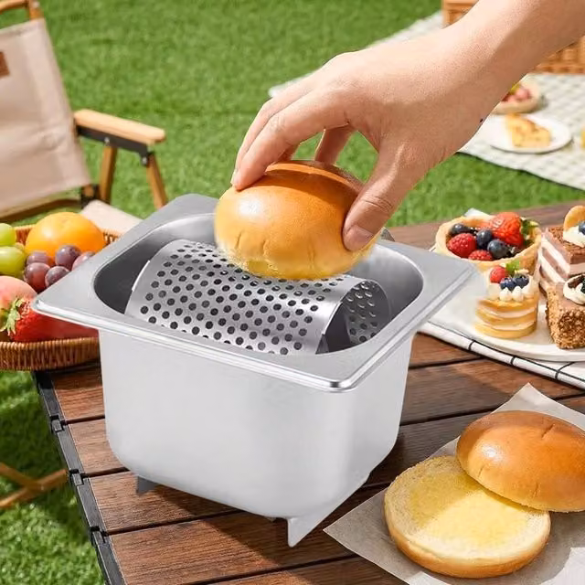 FLAVORA Stainless Steel Butter Dispenser in Silver
