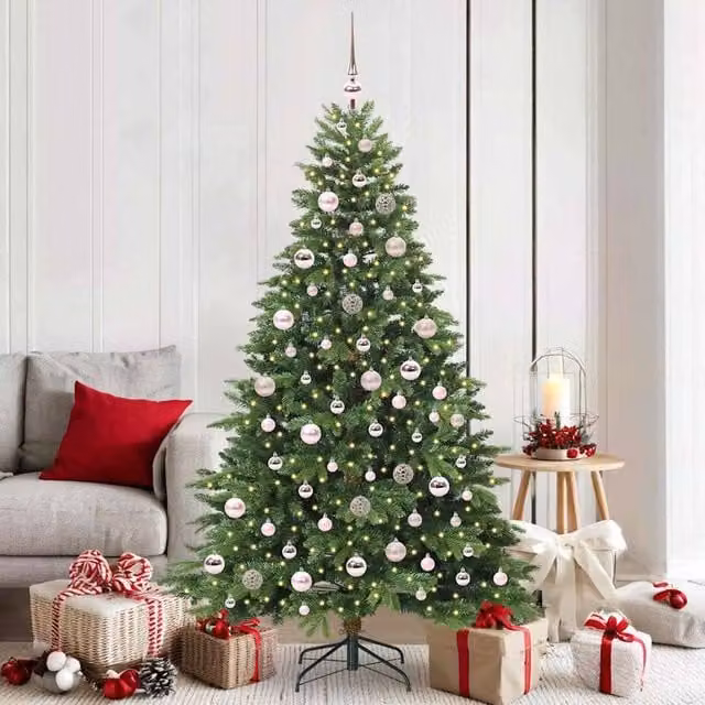 Berkfield Home Artificial Green Christmas Tree with 300 Warm White LEDs, Height: 180 cm – 1