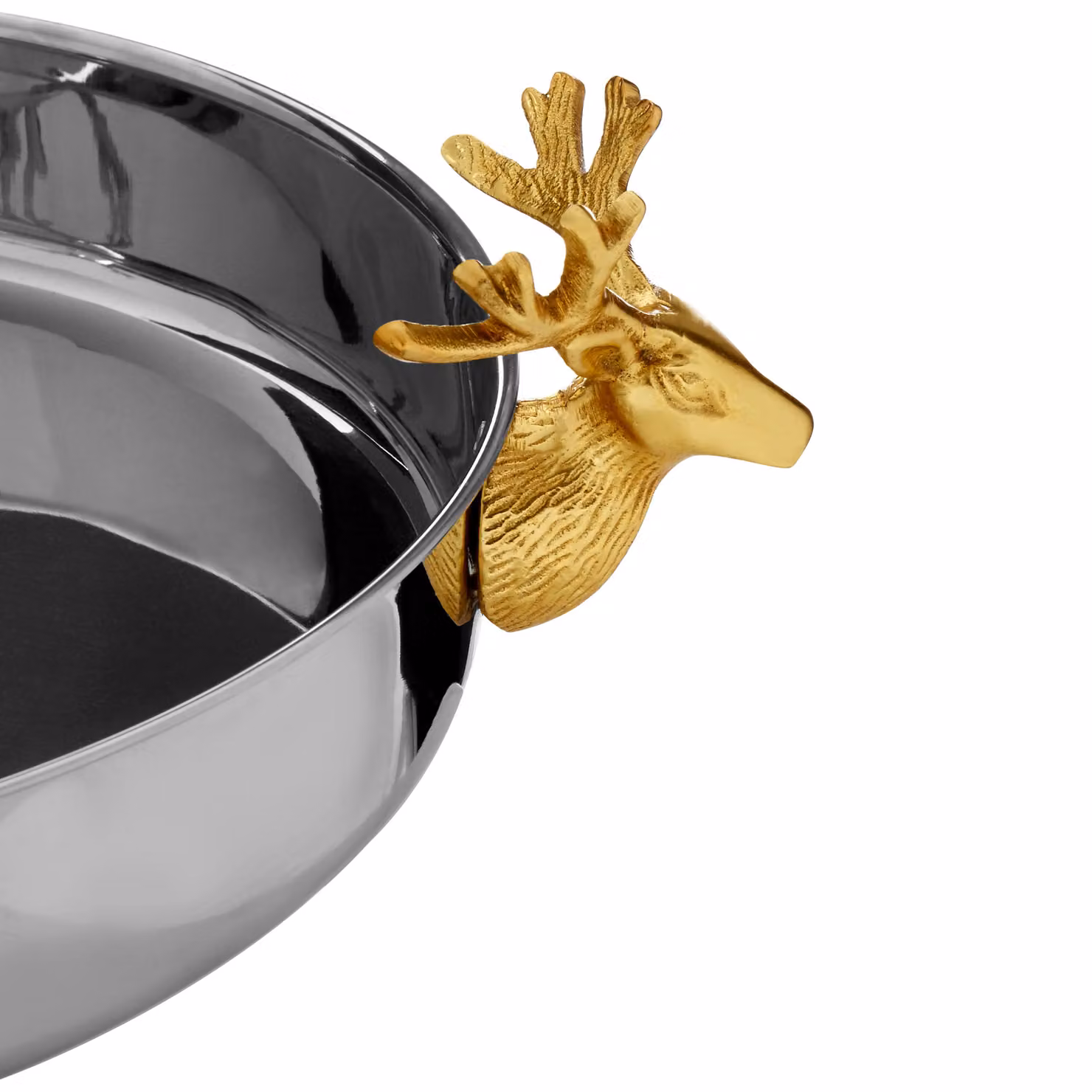 Orsina Mixology Atholl Round Serving Tray in Silver and Gold with Stainless Steel and Glass Details – 3
