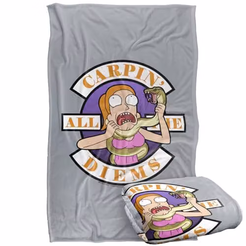 LOGOVISION Rick and Morty Super Soft Silky Touch Fleece Throw Blanket, Multicolour, W: 91.44 cm, L: 147 cm – 1