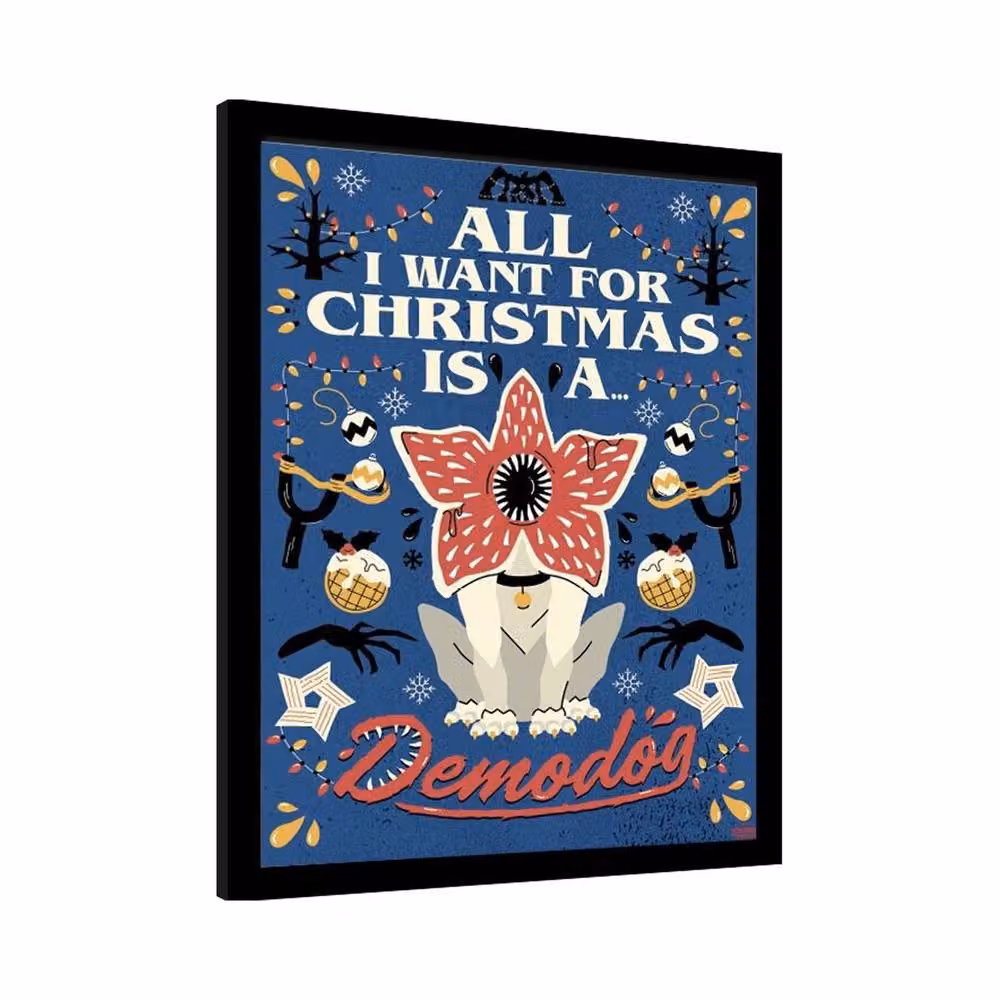 Stranger Things All I Want For Christmas Paper Poster in Blue – 2