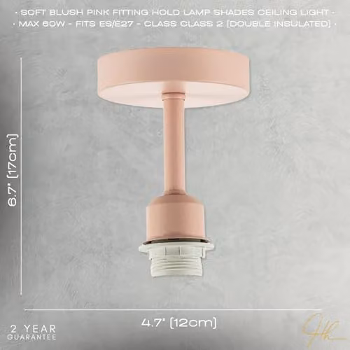 Happy Homewares Pink Industrial Style Ceiling Light Fitting with E27 Holder, W/D/H: 12 x 12 x 17 cm – 2
