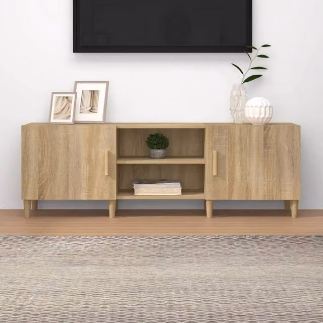 Berkfield Home Sonoma Oak TV Cabinet in Brown, W/D/H: 150 x 30 x 50 cm