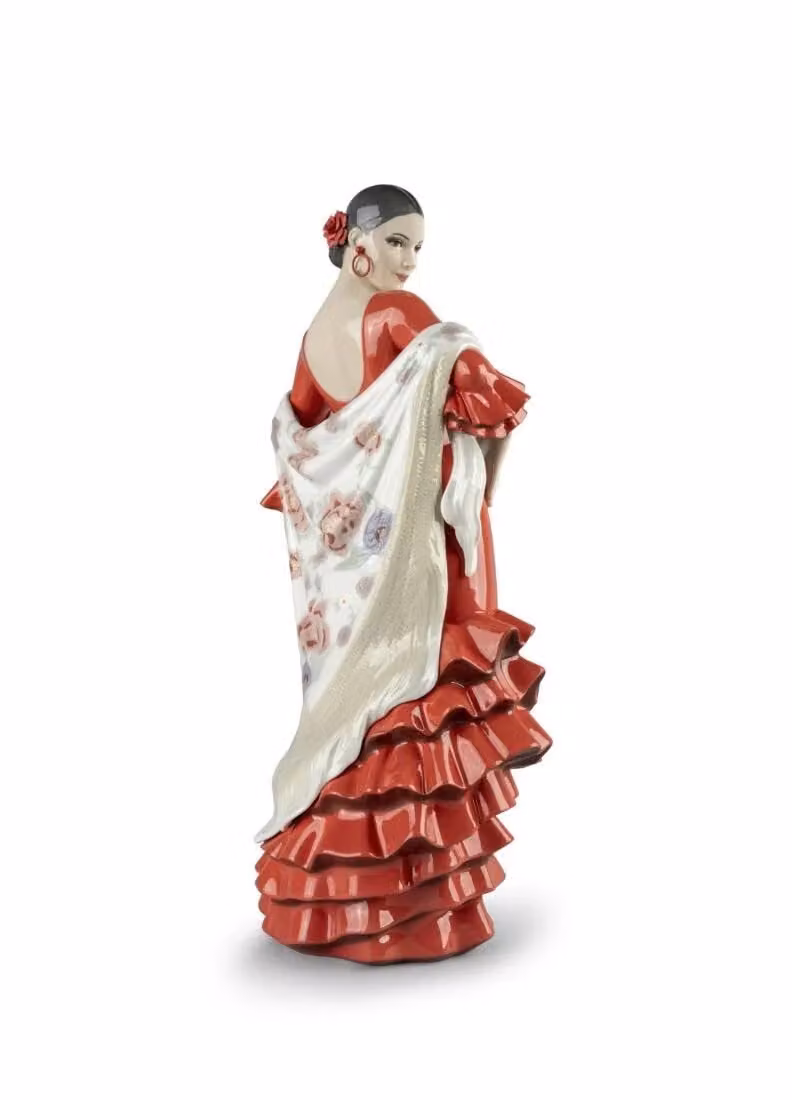 Lladró Flamenco Soul Woman Porcelain Figurine in Red