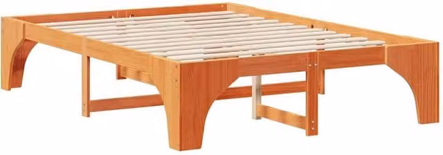 Berkfield Home Brown Solid Pine Wood Floor Bed Frame with Lift Up Storage, W: 140 cm, L: 200 cm