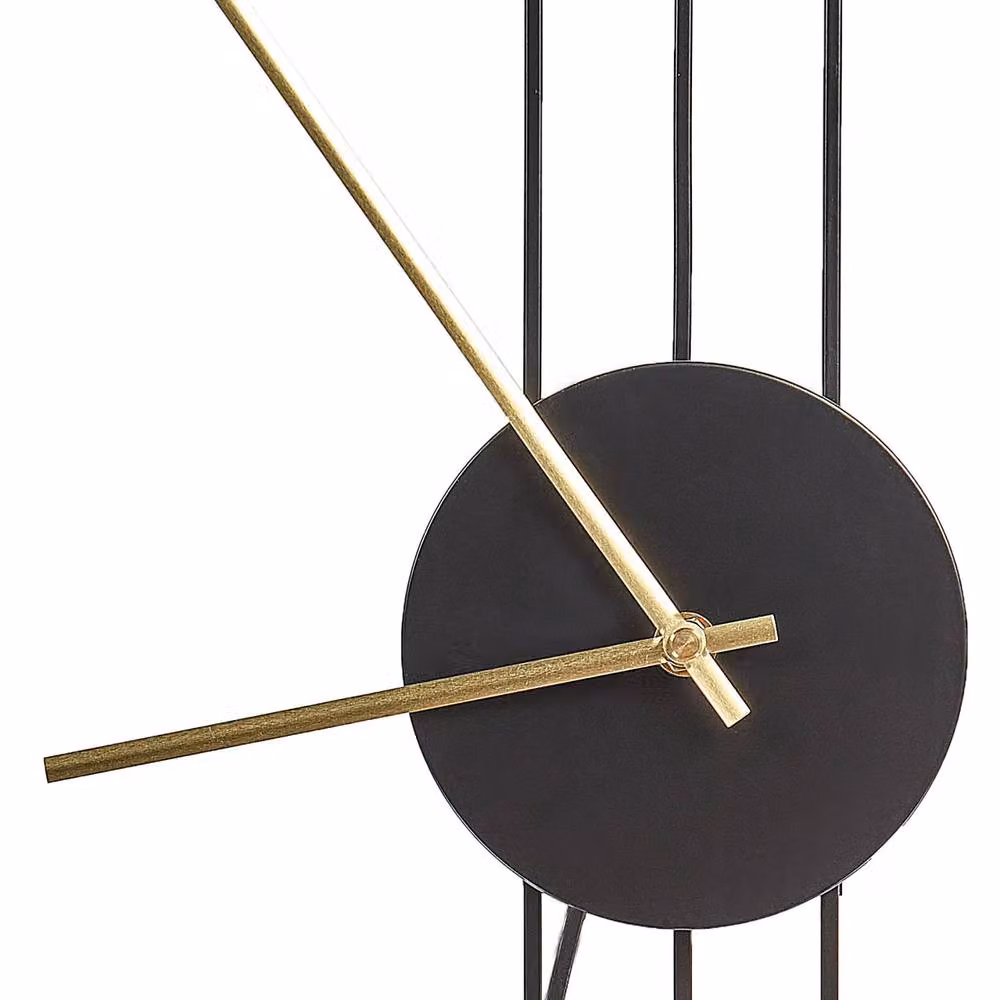 Wyld and Coco Modern Black and Gold Metal Pendulum Wall Clock, W/H: 44 x 65 cm – 2