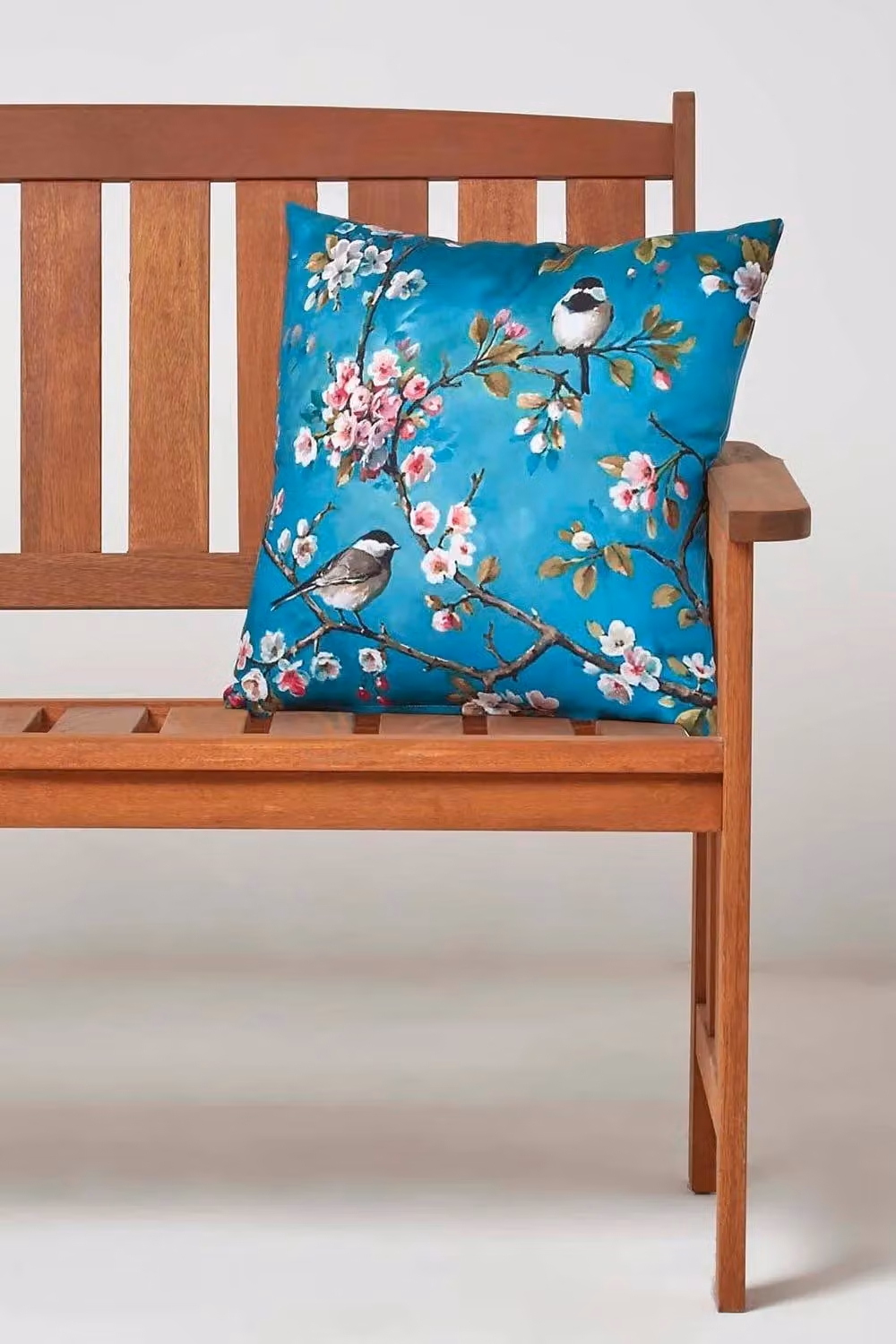 Homescapes Set of 2 Waterproof Outdoor Cushions with Blue Bird and Cherry Blossom Design, W/D/H: 45 x 45 x 45 cm – 2