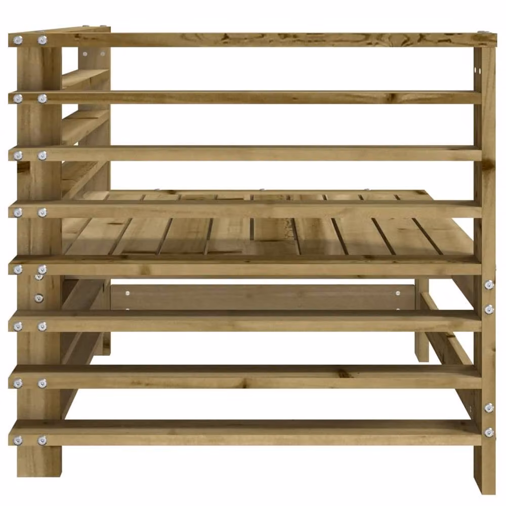 Berkfield Home Beautiful 2-Piece L-Shape Garden Corner Sofa Set in Brown Impregnated Pine Wood – 4
