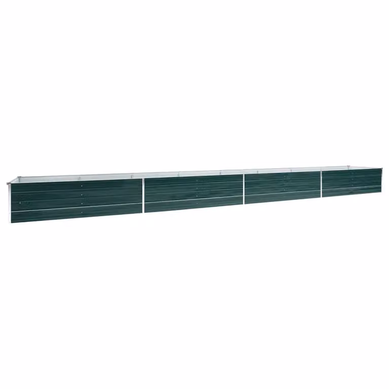 Berkfield Home Garden Green Galvanised Steel Raised Bed W: 600 cm, D: 80 cm, H: 45 cm