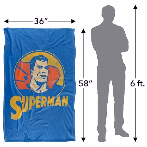 Warner Bros. DC Superman Silky Touch Super Soft Fleece Throw Blanket, Multicolour, W: 91.44 cm x D: 91.44 cm x H: 147 cm – 4