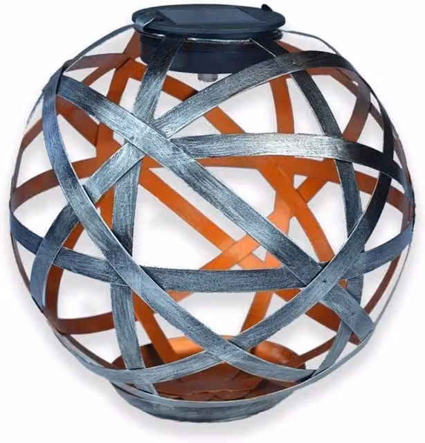 KDMD Multicolour Metal Lattice Solar Sphere LED Garden Accent, Diameter: 20 cm