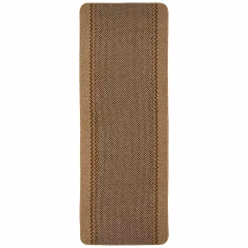 THE RUGS Machine Washable Non-Slip Modern Bordered Area Rug, W/D: 180 x 67 cm, Beige