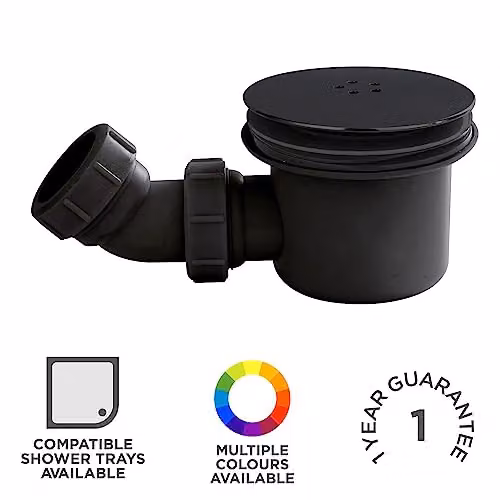 nuie STW002 Modern Easy Clean Fast Flow Wetroom Shower Waste, Matt Black, W/D/H: 9.9 x 11.6 x 11.6 cm – 4