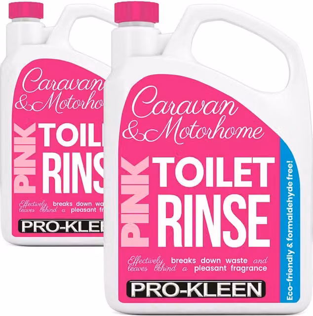 ProKleen Pink Toilet Chemical Rinse Fluid Caravan and Motorhome Cleaner, 2 x 2L