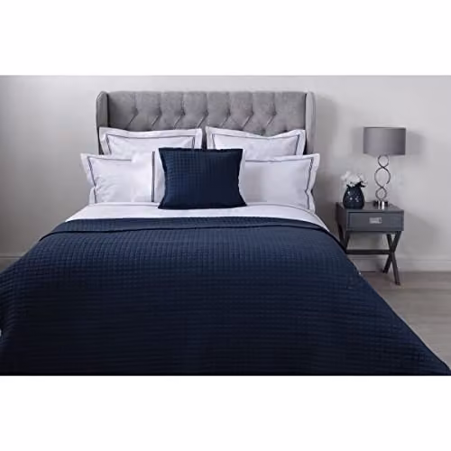 Belledorm Crompton Quilted Throw in Blue, W: 200 cm, D: 150 cm – 1