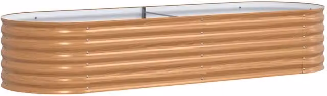 Berkfield Home Raised Garden Bed in Brown Wood Look Steel, W/D/H: 240 x 80 x 44 cm