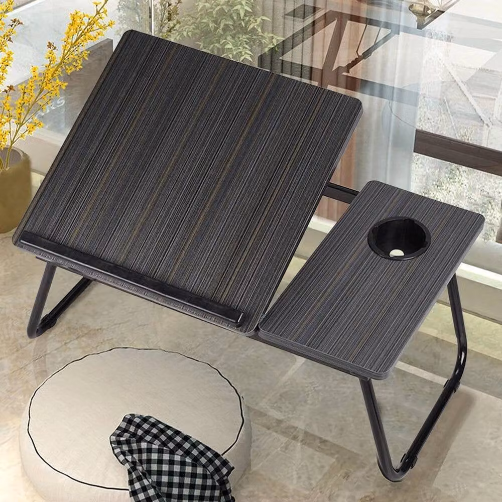 FORGEVIO Black Folding Laptop Table Bed Tray, W: 56 cm, D: 24 cm, H: 32.5 cm – 3