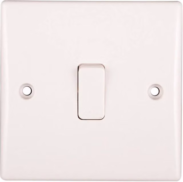 Dencon Slimline 10A 2-Way 1-Gang Switch in White