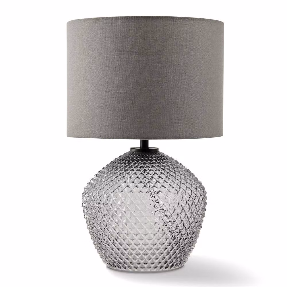 FurnitureboxUK Abigail Smoky Grey Glass Table Lamp – 3