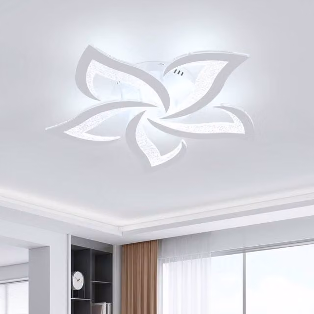 Comely Modern Flower Shape LED Ceiling Light, 60W, 6500K Cool White, White