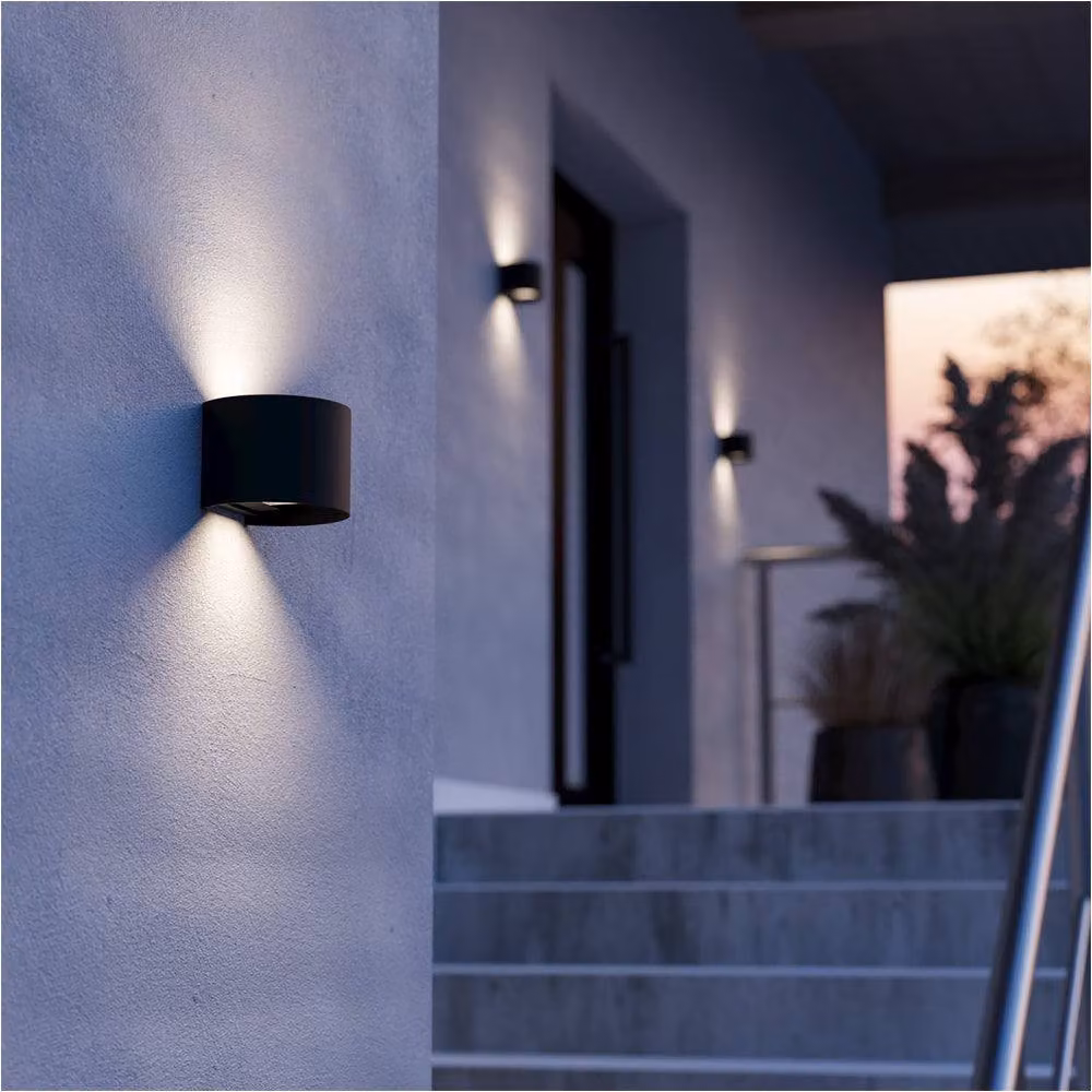 Loops Modern Black Metal LED Wall Light with Up and Down Lighting – 2