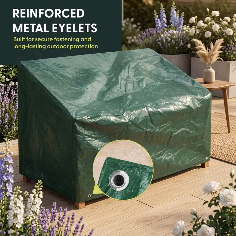 Keplin Waterproof Patio Bench Cover in Green, W/D/H: 90 x 162 x 66 cm – 3