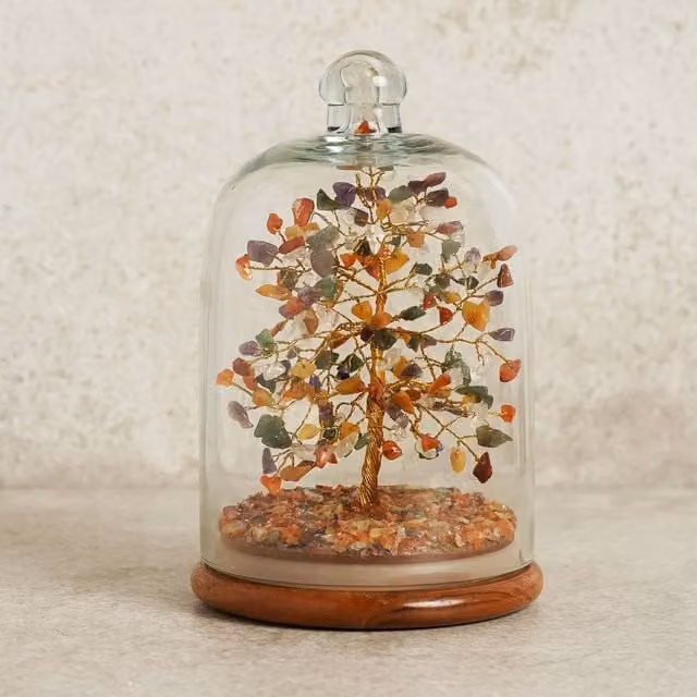 Serenity Small Multi-Coloured Gemstone Dome Tree in Green – 1