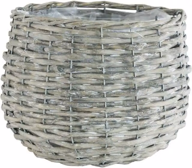 KDMD Grey Open Weave Wicker Basket 2 Pack, Diameter: 18 cm