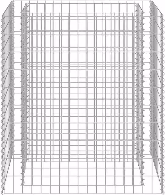 Berkfield Home Durable Galvanised Steel Gabion Raised Bed in Silver, W/D/H: 90 x 50 x 100 cm – 1
