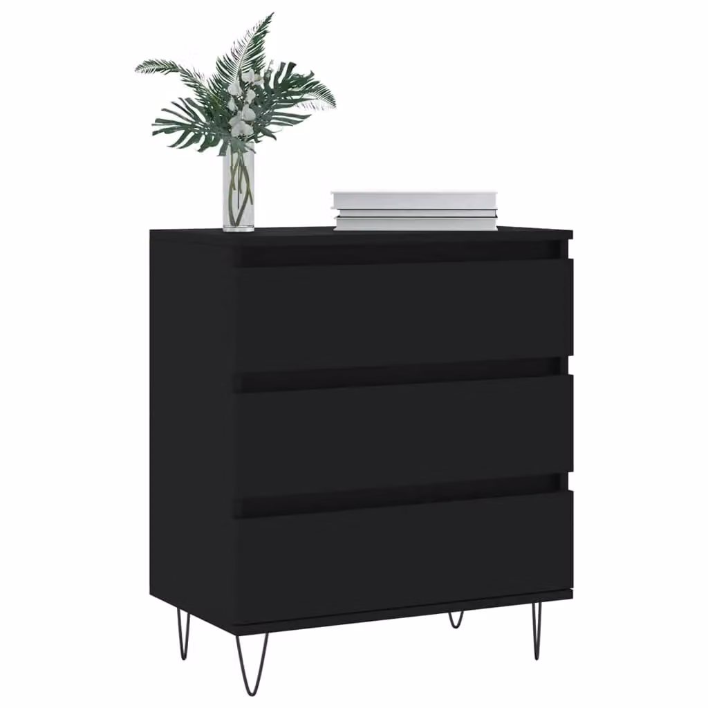 Berkfield Home Black Matt Classic Sideboard, W/D/H: 60 x 35 x 70 cm – 3