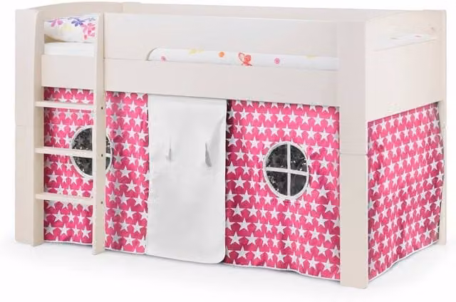 Cheshire Pink Star Limestone Midsleeper Tent in White and Pink, Single W/D/H: 90 x 200 cm