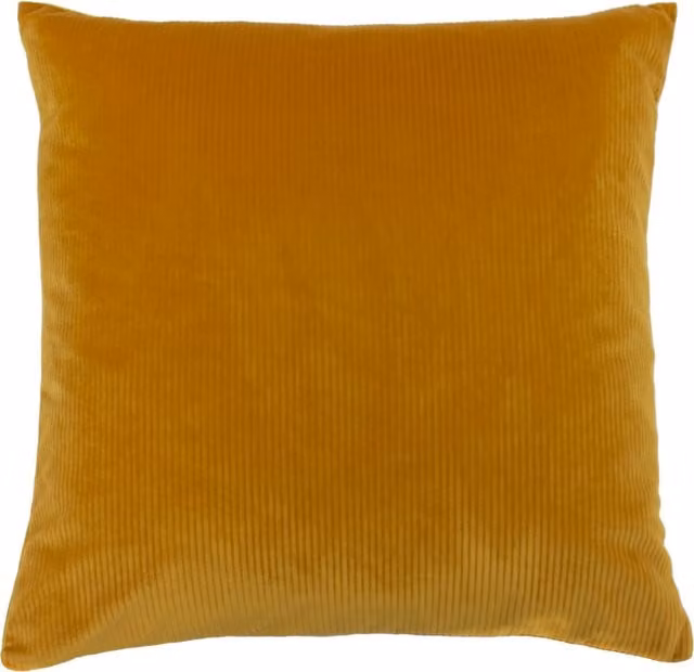 Make it a Home Aurora Square Velvet Cushion in Yellow and Black with Feather Filling, W/D/H: 45 x 45 x 45 cm