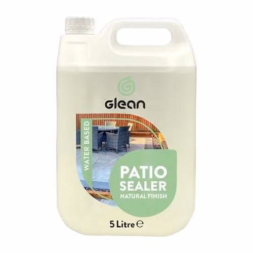 GLEAN Patio Stain Stop Sealer, Water Based Impregnating Sealer for Natural Stone Patios and Flooring, Transparent, 5 l – 1