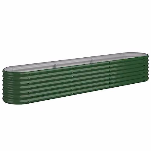 vidaXL Green Galvanised Steel Raised Bed W/D/H: 224 x 40 x 36 cm – 1