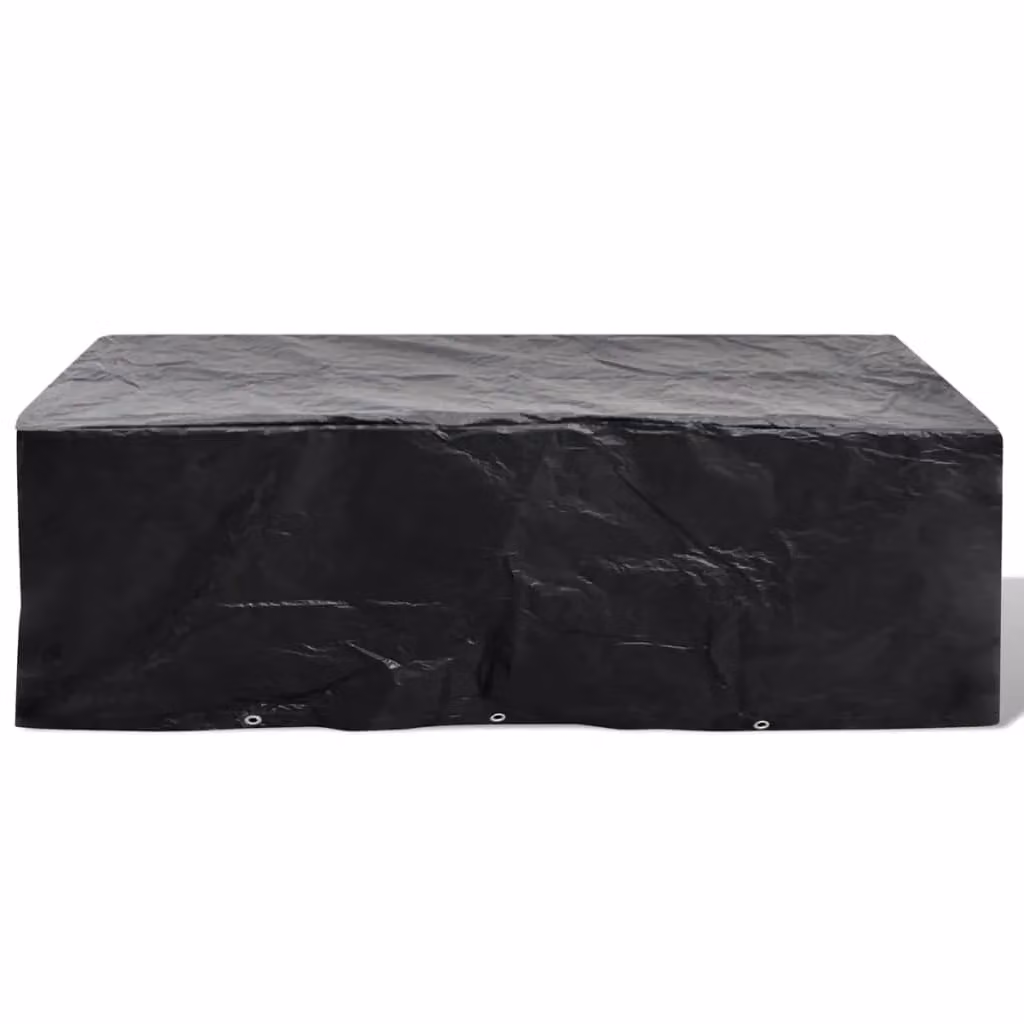 Berkfield Home Water-Repellent Black Garden Furniture Cover for 8-Person Poly Rattan Sets, W: 300 cm, D: 140 cm – 1