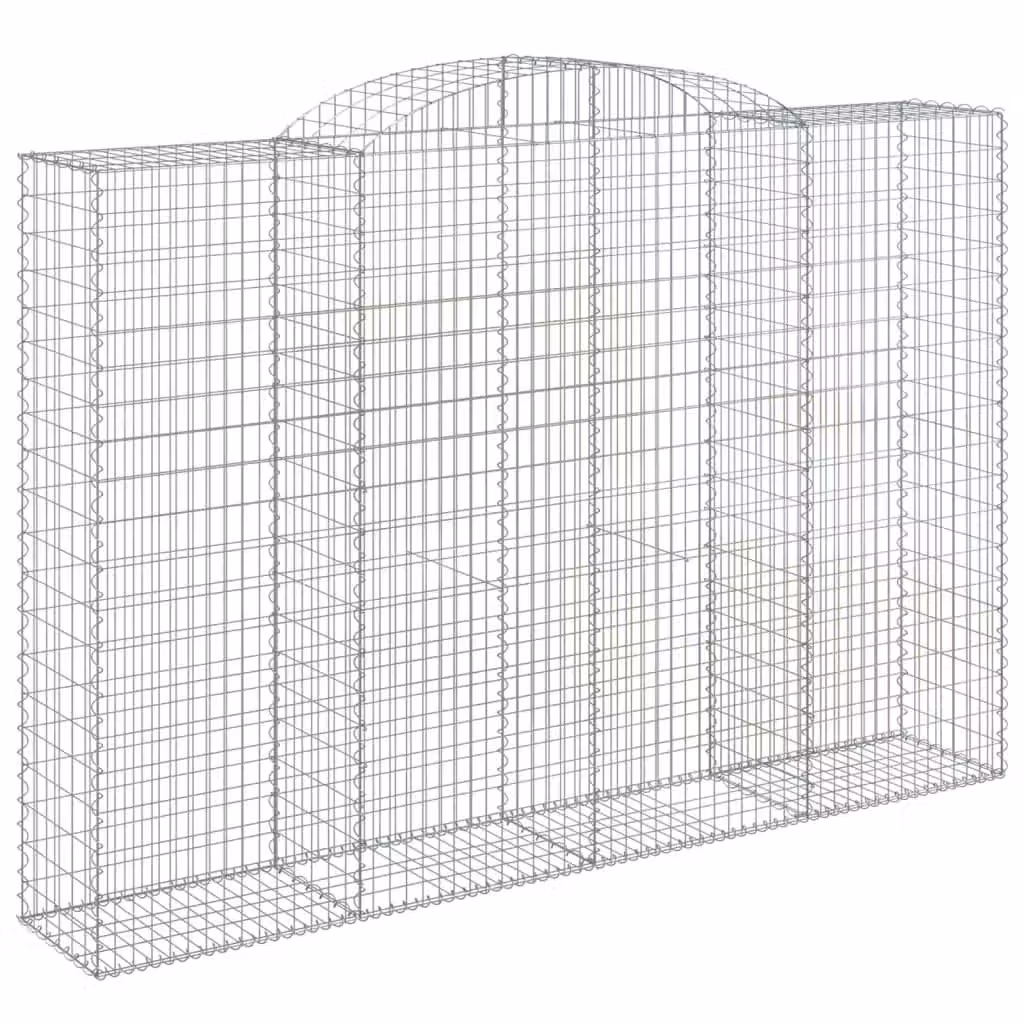 Berkfield Home Arched Gabion Basket in Silver Galvanised Steel, W: 300 cm, D: 50 cm, H: 200-220 cm – 2