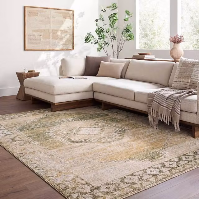 Livabliss Fifth Avenue Vintage Traditional Living Room Rug in Brown, Grey, Green and Multicolour, W: 155 cm, D: 220 cm – 1